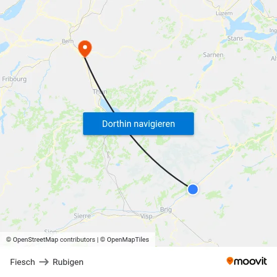 Fiesch to Rubigen map