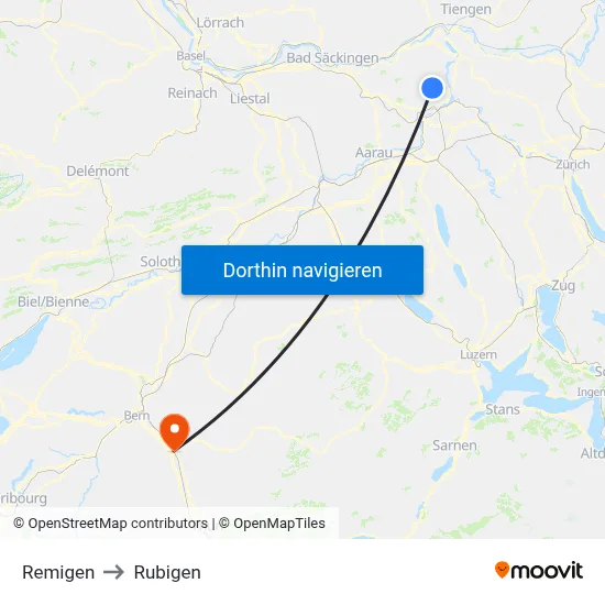 Remigen to Rubigen map
