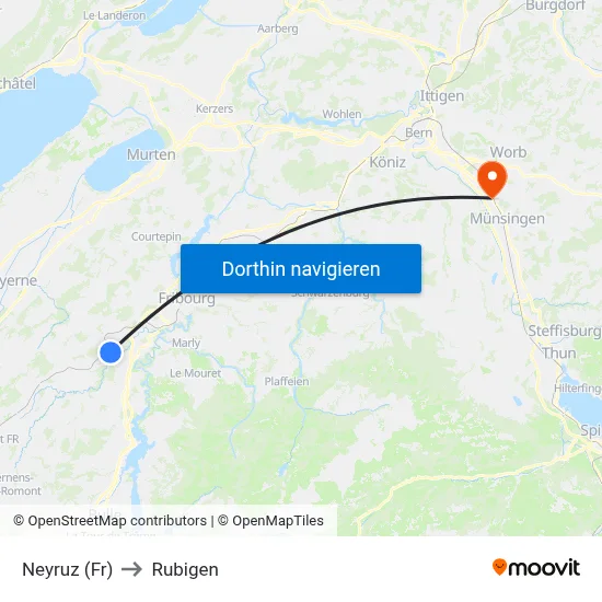 Neyruz (Fr) to Rubigen map