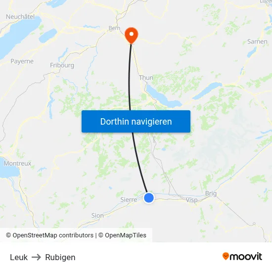 Leuk to Rubigen map