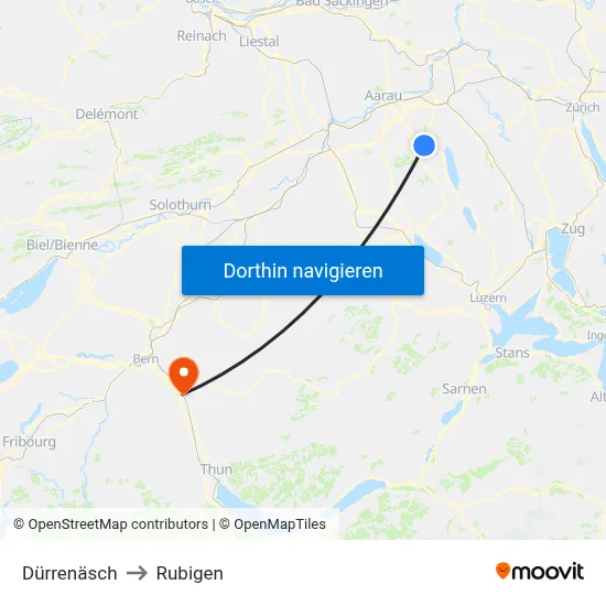 Dürrenäsch to Rubigen map