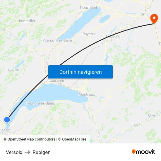 Versoix to Rubigen map