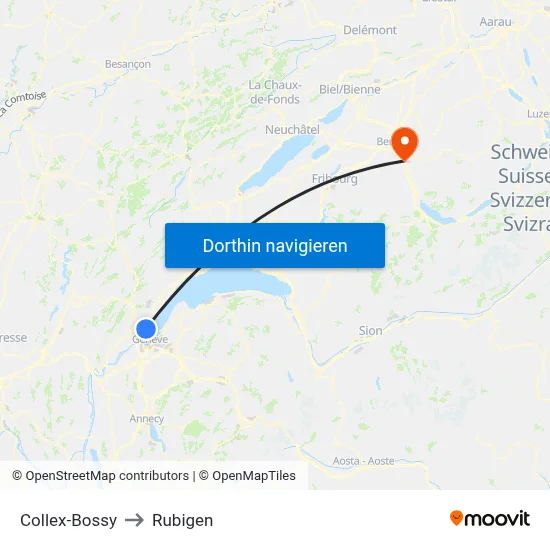 Collex-Bossy to Rubigen map