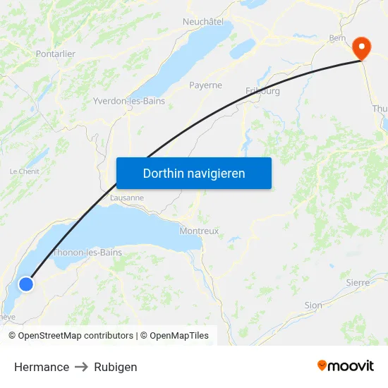 Hermance to Rubigen map