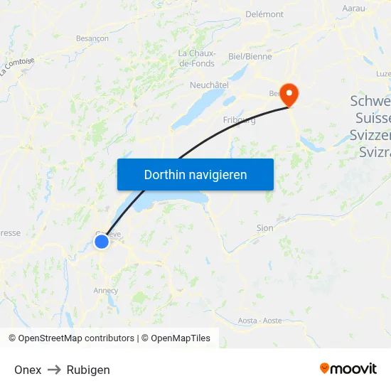 Onex to Rubigen map