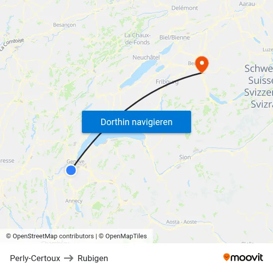 Perly-Certoux to Rubigen map