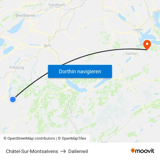 Châtel-Sur-Montsalvens to Dallenwil map
