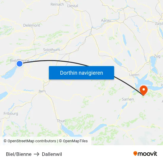 Biel/Bienne to Dallenwil map