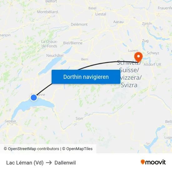 Lac Léman (Vd) to Dallenwil map