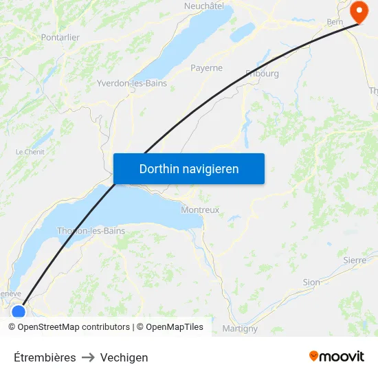 Étrembières to Vechigen map