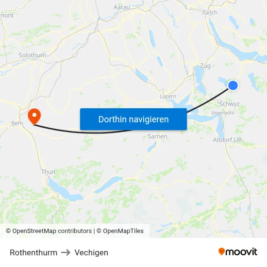 Rothenthurm to Vechigen map