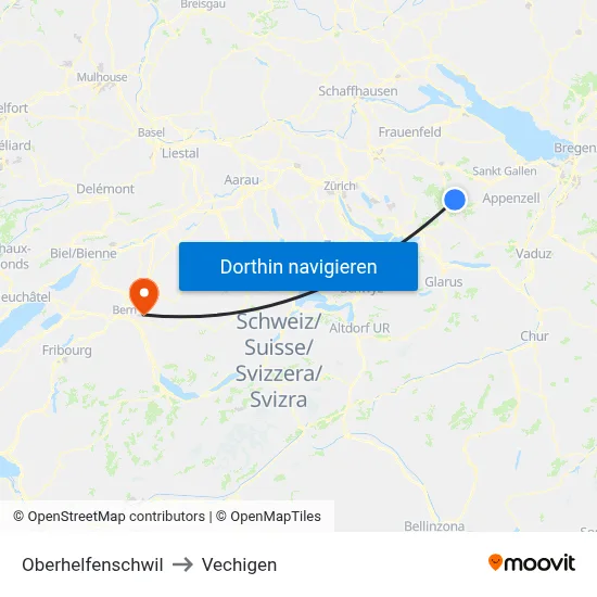 Oberhelfenschwil to Vechigen map