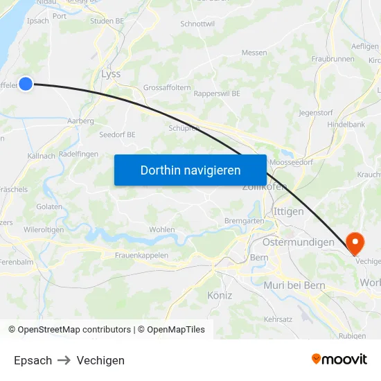Epsach to Vechigen map