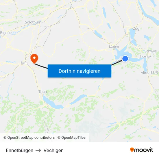Ennetbürgen to Vechigen map