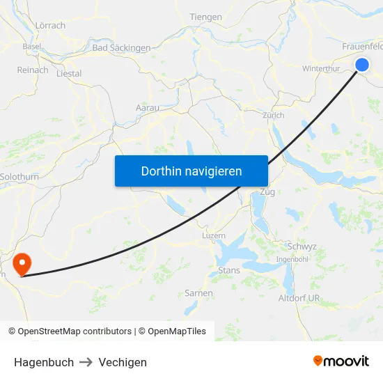 Hagenbuch to Vechigen map