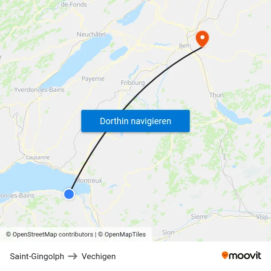 Saint-Gingolph to Vechigen map