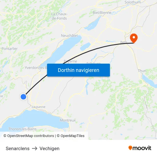 Senarclens to Vechigen map