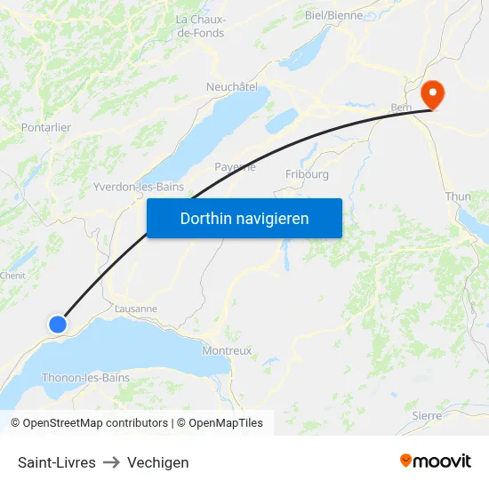 Saint-Livres to Vechigen map