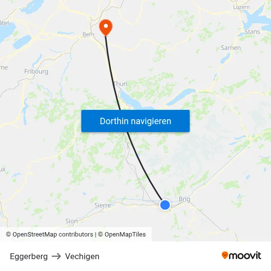 Eggerberg to Vechigen map