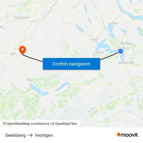 Seelisberg to Vechigen map