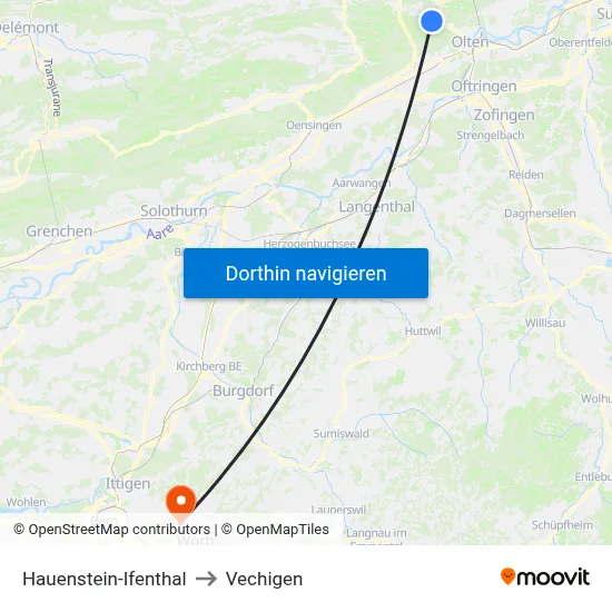 Hauenstein-Ifenthal to Vechigen map