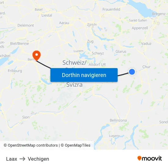 Laax to Vechigen map