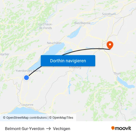 Belmont-Sur-Yverdon to Vechigen map