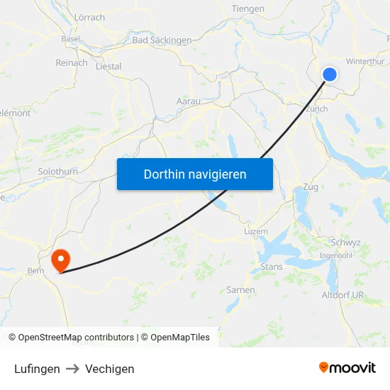 Lufingen to Vechigen map