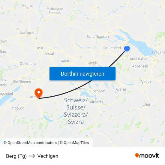 Berg (Tg) to Vechigen map