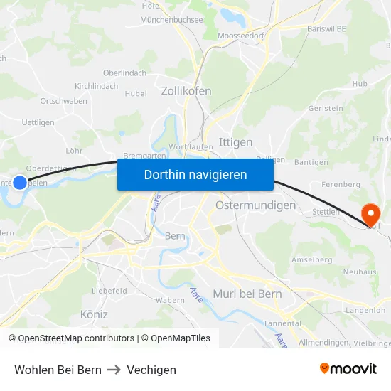 Wohlen Bei Bern to Vechigen map