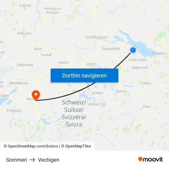 Sommeri to Vechigen map