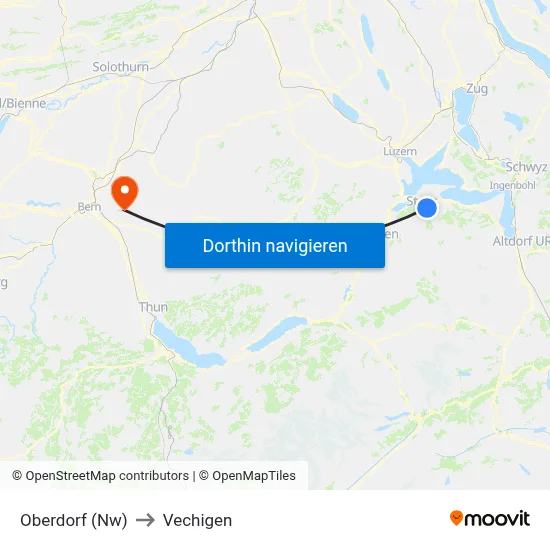 Oberdorf (Nw) to Vechigen map