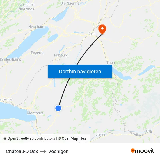 Château-D'Oex to Vechigen map