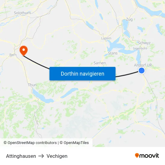 Attinghausen to Vechigen map