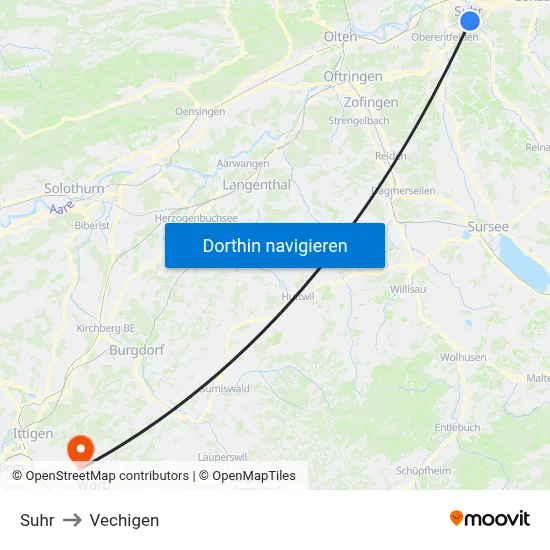 Suhr to Vechigen map