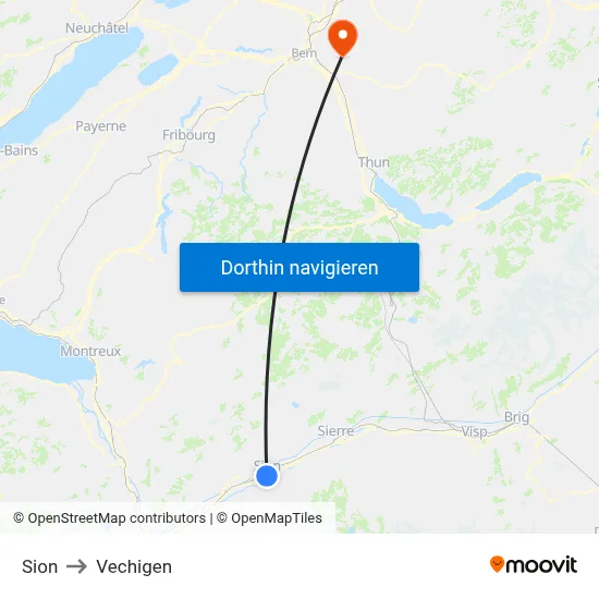 Sion to Vechigen map