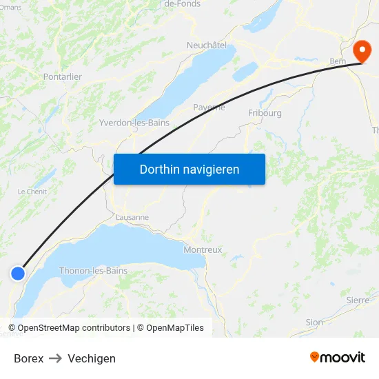 Borex to Vechigen map