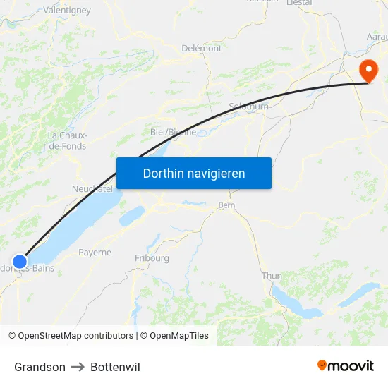 Grandson to Bottenwil map