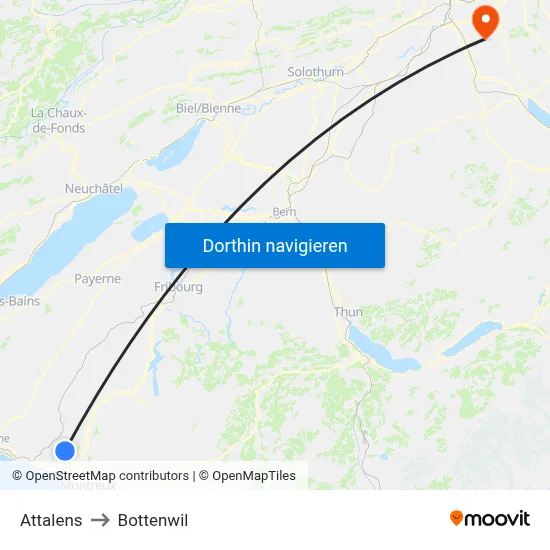 Attalens to Bottenwil map