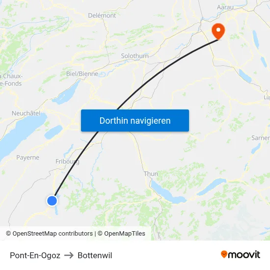 Pont-En-Ogoz to Bottenwil map