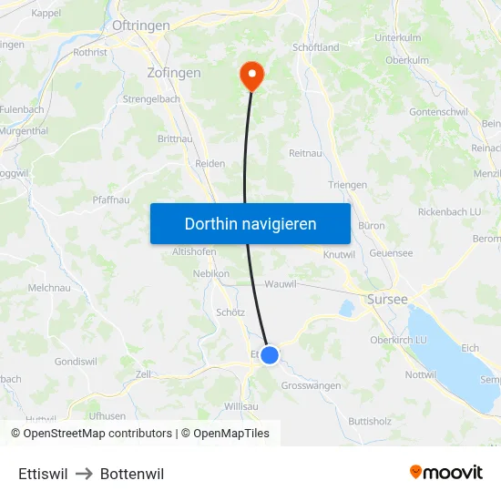 Ettiswil to Bottenwil map
