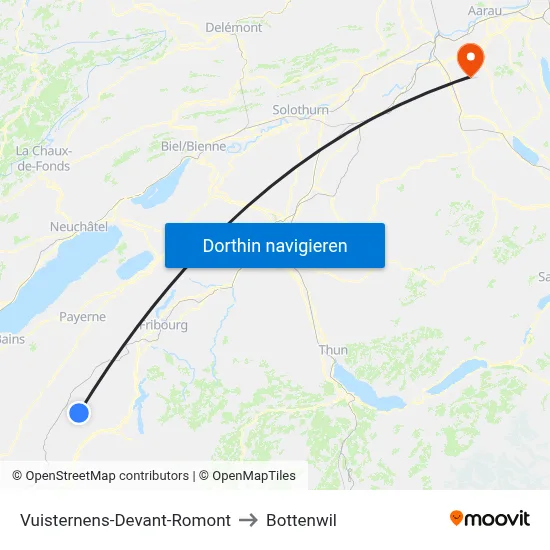 Vuisternens-Devant-Romont to Bottenwil map