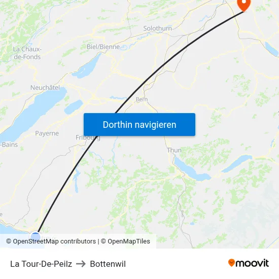 La Tour-De-Peilz to Bottenwil map