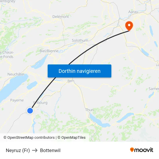 Neyruz (Fr) to Bottenwil map