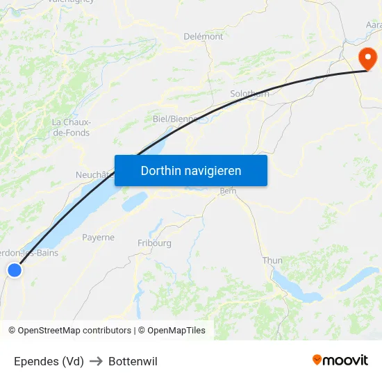 Ependes (Vd) to Bottenwil map