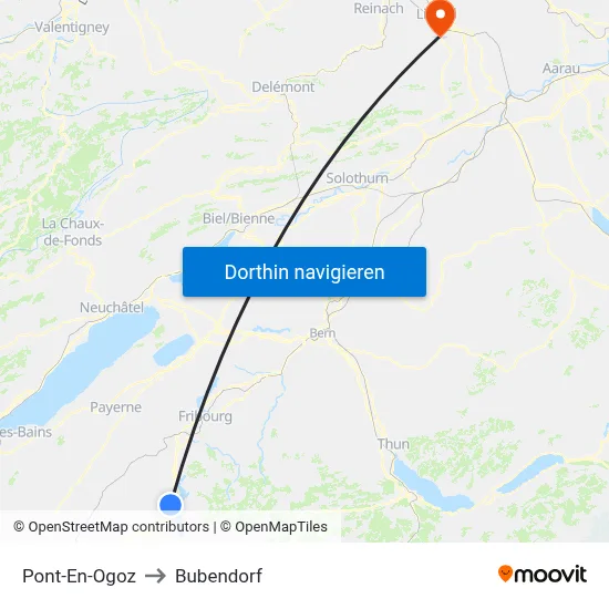 Pont-En-Ogoz to Bubendorf map