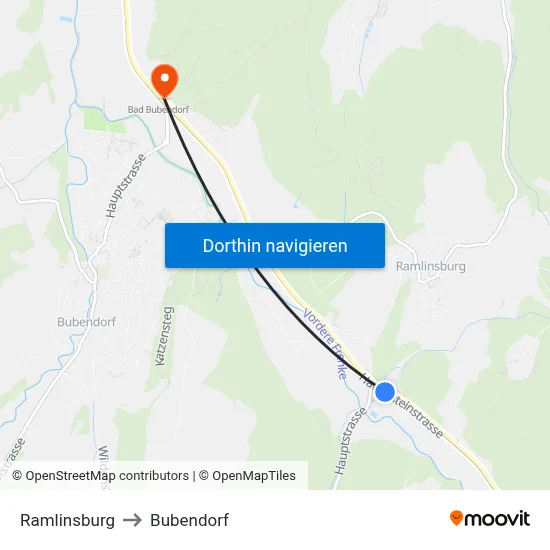 Ramlinsburg to Bubendorf map
