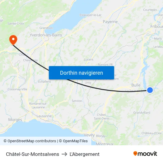 Châtel-Sur-Montsalvens to L'Abergement map