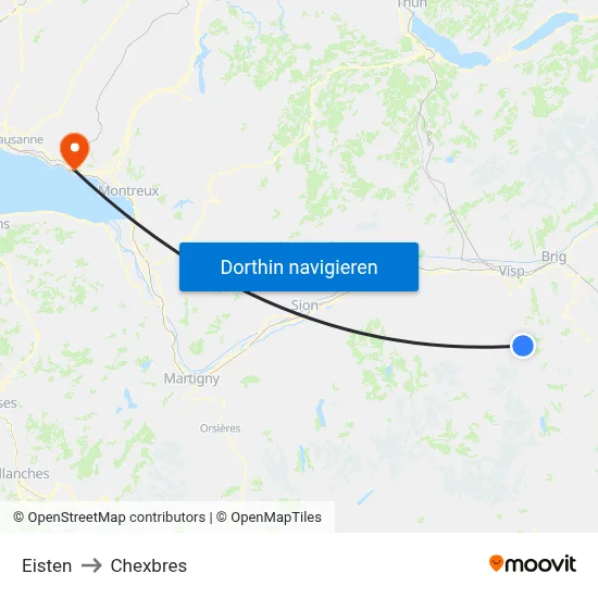 Eisten to Chexbres map
