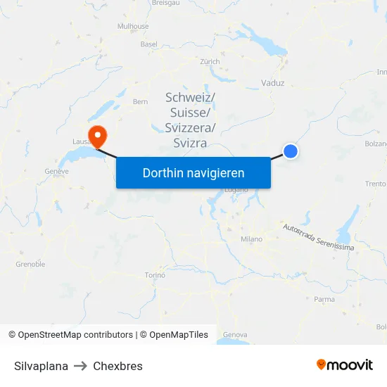 Silvaplana to Chexbres map